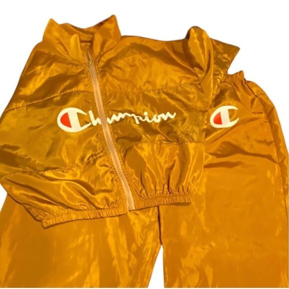 Champion Womens Orange Waterproof Set Of Full Zip Jacket And Pants Size Medium - Picture 1 of 8